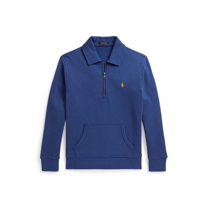 Polo Ralph Lauren Boys Blue Kids' 1/4 Zip Fleece Top in Size 3 - 4 Years, Sports Direct
