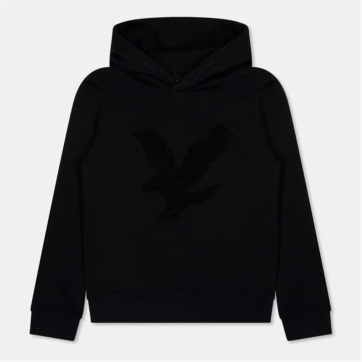 Lyle And Scott Boys Black Kids' Big Logo Pull Over Hoodie in Size 13 - 14 Years, Sports Direct