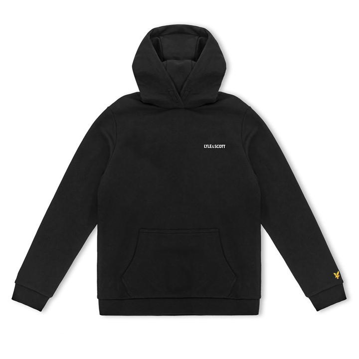 Lyle And Scott Boys Black Kids' Print Pull Over Hoodie, Sports Direct