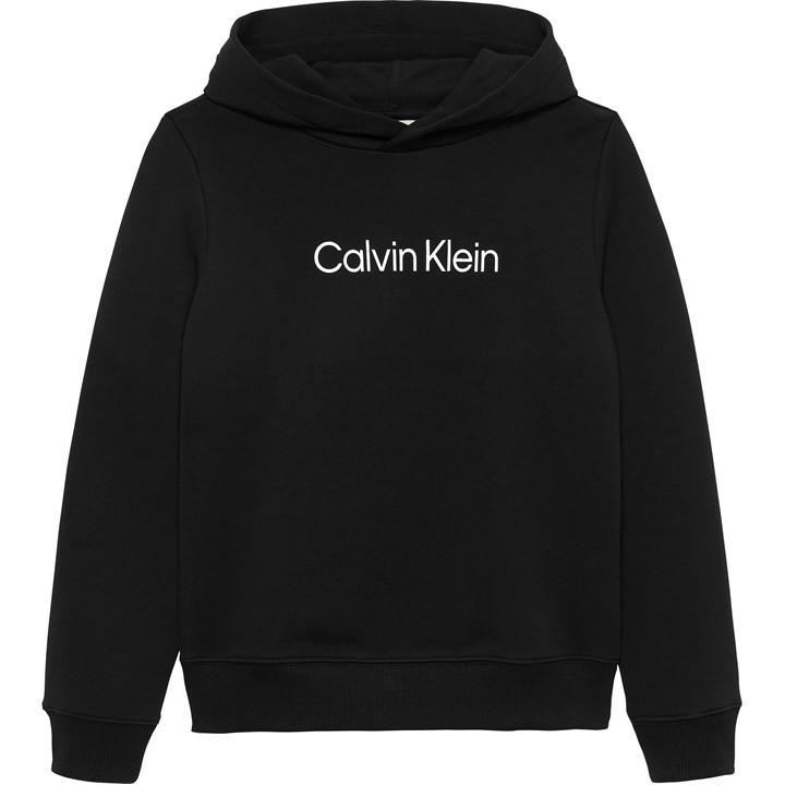 Calvin Klein Jeans Boys Black Kids' Inst Logo Pull Over Hoodie in Size 14 - 16 Years, Sports Direct