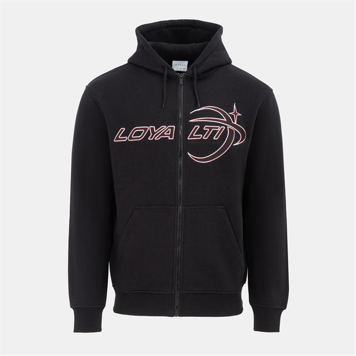 Loyalti Men' Black Galazy Zip Up Hoodie Sweatshirts in Size S, Sports Direct