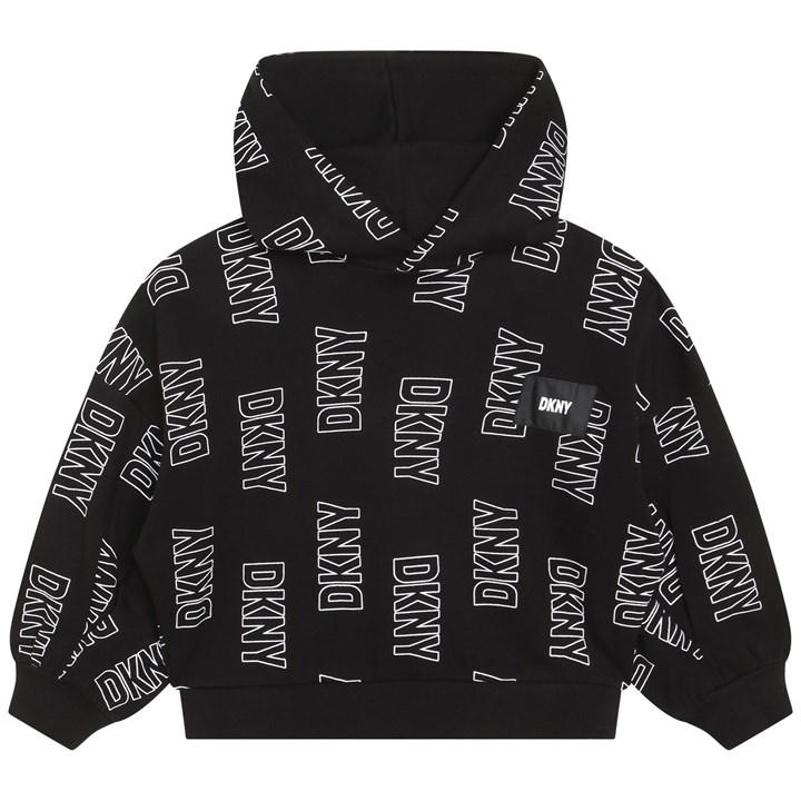 Dkny Girls Black Kids' Outline Logo Hoodie in Size 14 - 16 Years, Sports Direct