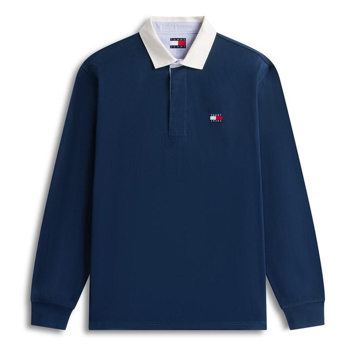 Tommy Jeans Men's Blue Rugby Polo Shirt in Size 2XL, Sports Direct