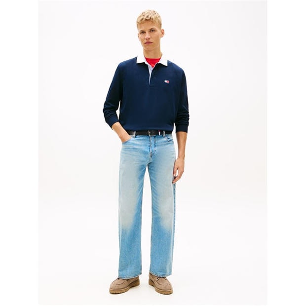 Dark Night Navy - Tommy Jeans - Men's Rugby Polo Shirt