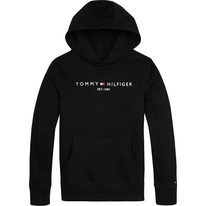 Tommy Hilfiger  Kids Black Logo Hoodie in Size 7 - 8 Years, Sports Direct