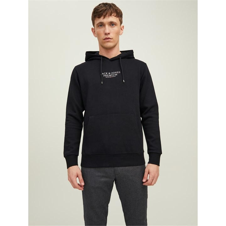 Jack And Jones Men's Black Archie Logo Hoodie in Size L, Sports Direct