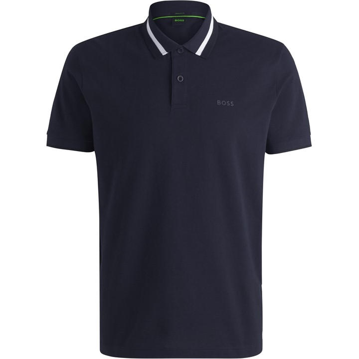 Boss Men's Blue Paddy Green Short Sleeve Polo Shirt in Size 2XL, Sports Direct