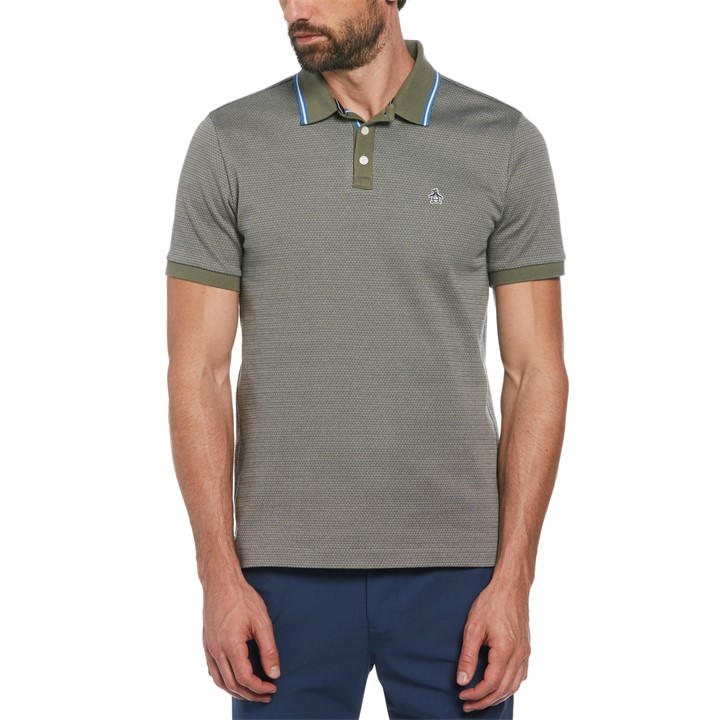 Original Penguin Men'  Jacquard Short-Sleeve Polo Shirt in Size S, Sports Direct