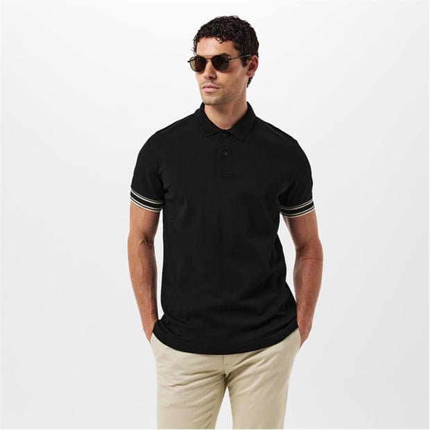 Black 002 - Boss - Men's HBG Zone Sleek Button-Up Polo Shirt