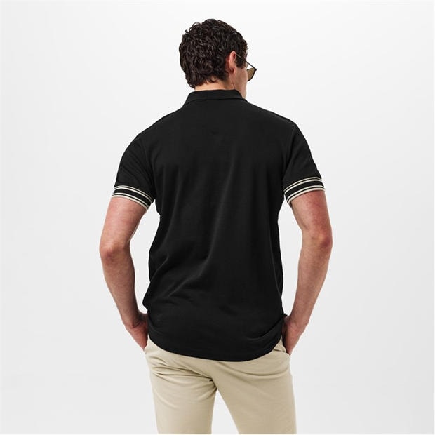 Black 002 - Boss - Men's HBG Zone Sleek Button-Up Polo Shirt