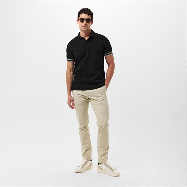 Black 002 - Boss - Men's HBG Zone Sleek Button-Up Polo Shirt