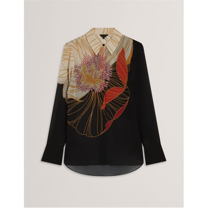 Ted Baker Women's Black Long-Sleeve Blouse in Size 14, Sports Direct
