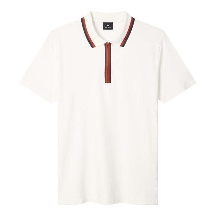 Ps Paul Smith Men's White Zipped Short Sleeve Polo Shirt in Size M, Sports Direct
