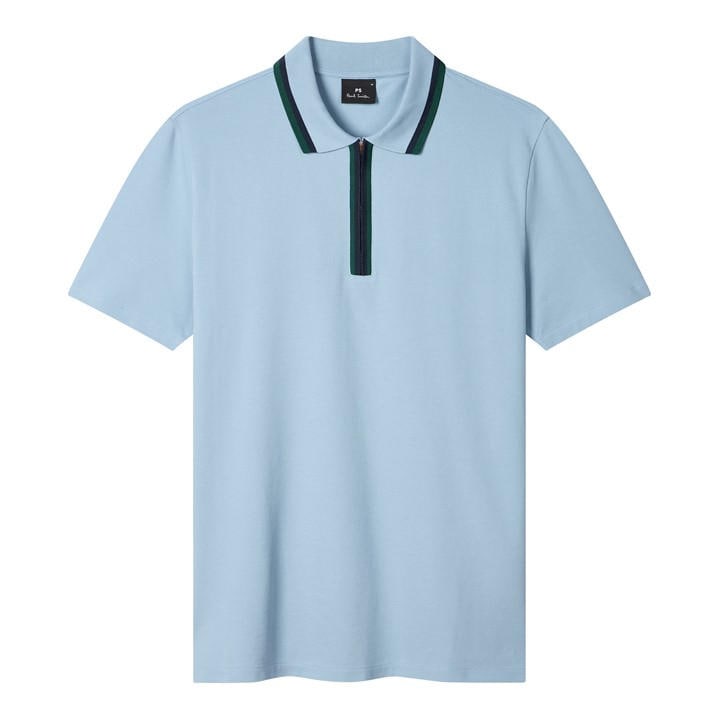 Ps Paul Smith Men's Blue Zipped Short Sleeve Polo Shirt in Size M, Sports Direct