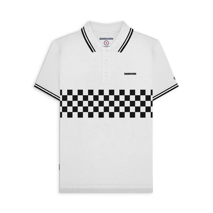 Lambretta Men's White Tone Short Sleeve Polo Shirt in Size M, Sports Direct