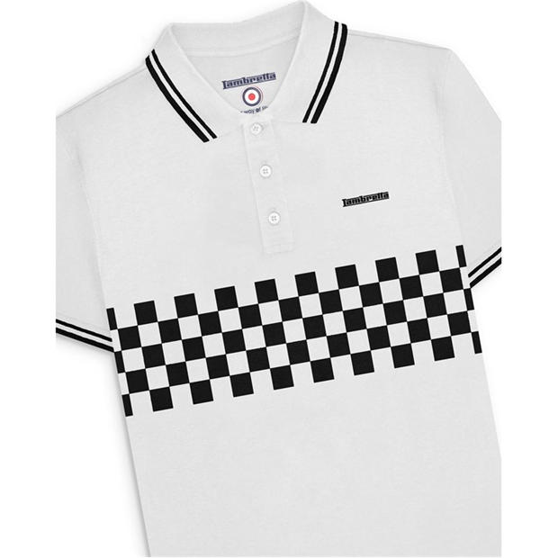 White/Black - Lambretta - Men's Tone Short Sleeve Polo Shirt