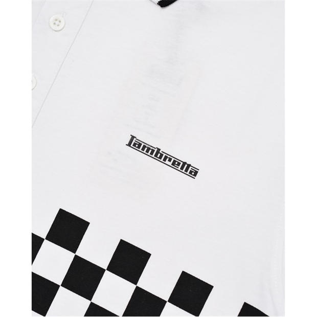 White/Black - Lambretta - Men's Tone Short Sleeve Polo Shirt
