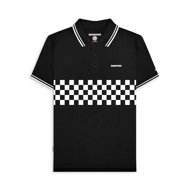 Lambretta Men's Black Tone Short Sleeve Polo Shirt in Size M, Sports Direct
