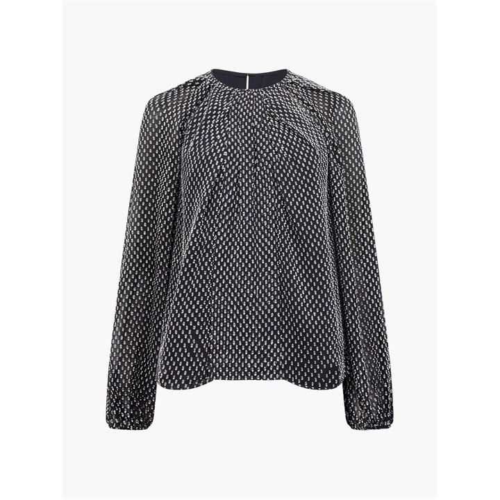 French Connection Women's Black Fc Stacey Long Sleeve Blouse in Size 14, Sports Direct