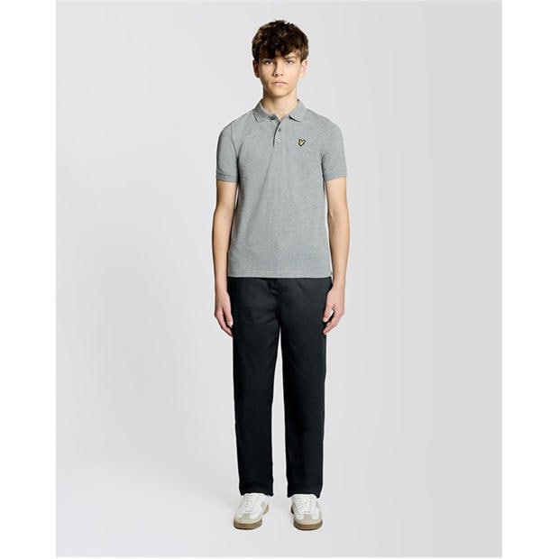 Grey - Lyle and Scott - Lyle & Scott Kids Plain Polo Shirt