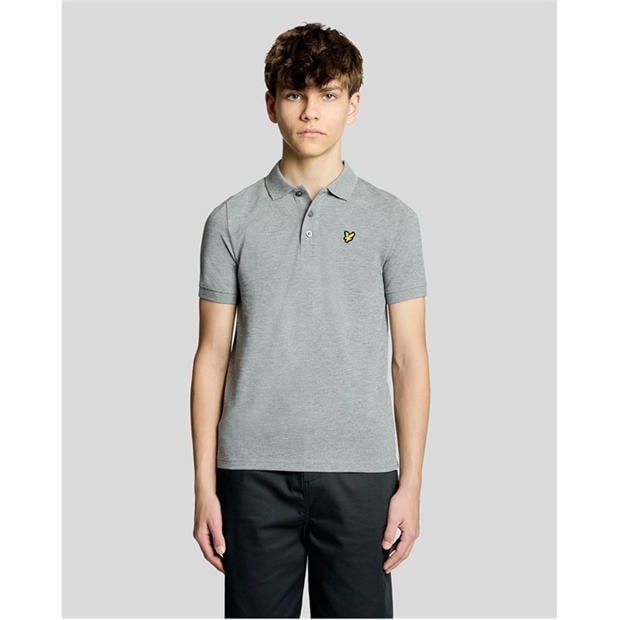 Grey - Lyle and Scott - Lyle & Scott Kids Plain Polo Shirt