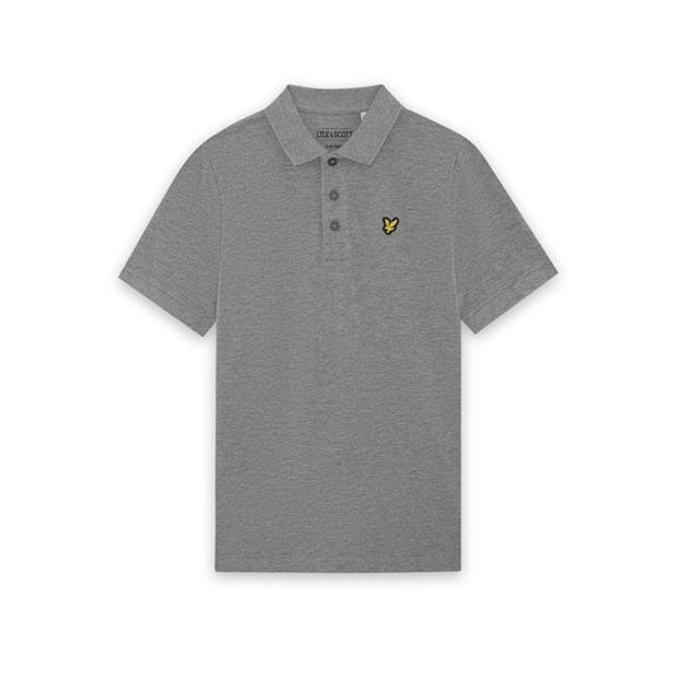 Grey - Lyle and Scott - Lyle & Scott Kids Plain Polo Shirt