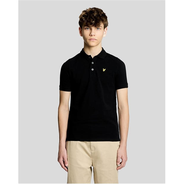 Black - Lyle and Scott - Lyle & Scott Kids Plain Polo Shirt