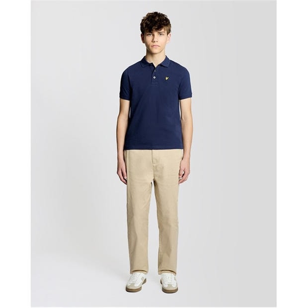 Navy - Lyle and Scott - Lyle & Scott Kids Plain Polo Shirt