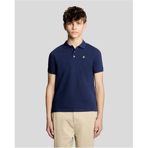 Navy - Lyle and Scott - Lyle & Scott Kids Plain Polo Shirt