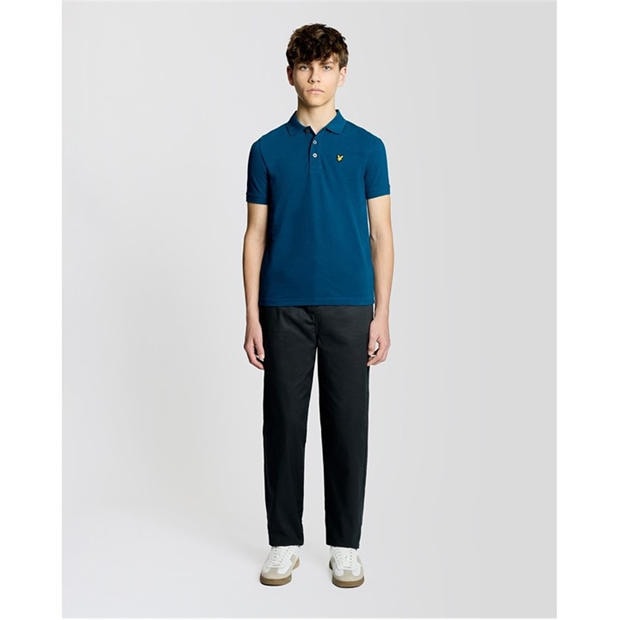 Blue - Lyle and Scott - Lyle & Scott Kids Plain Polo Shirt