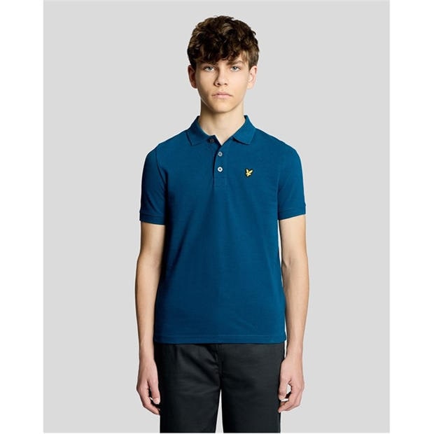Blue - Lyle and Scott - Lyle & Scott Kids Plain Polo Shirt