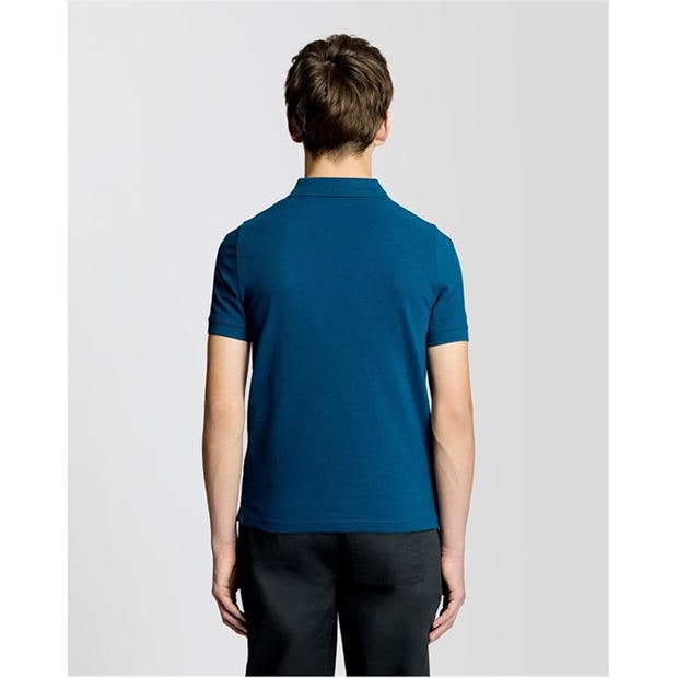 Blue - Lyle and Scott - Lyle & Scott Kids Plain Polo Shirt