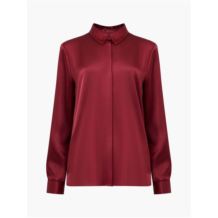 French Connection Women's Red Fc Irinia Long Sleeve Blouse in Size 14, Sports Direct