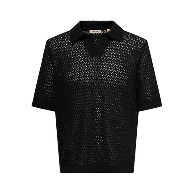 Black - Only and Sons - Men's Short Sleeve Polo Shirt