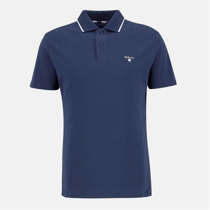 Barbour Men's Blue Hackney Tailored Short-Sleeved Polo Shirt in Size L, Sports Direct