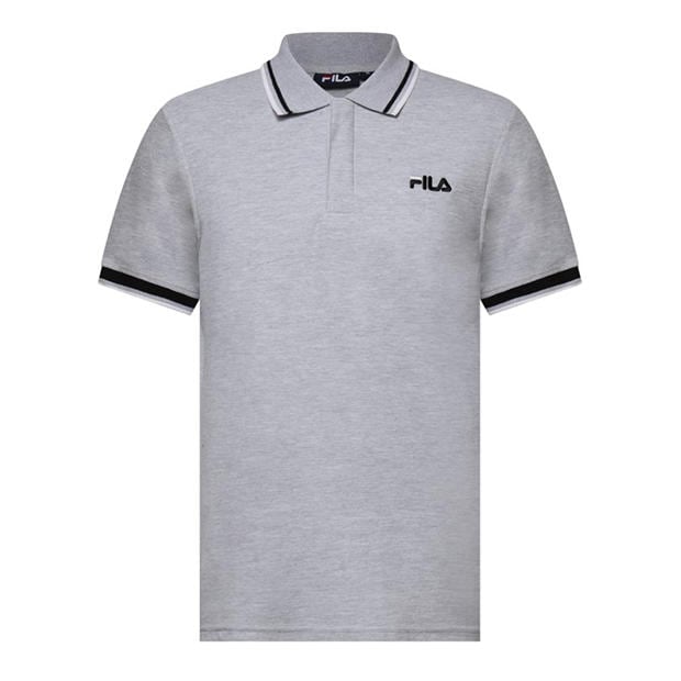 Light Grey Marl - Fila - Men's Bowey Short-Sleeve Tipping Polo Shirt
