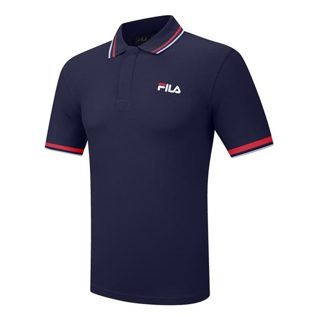 Navy - Fila - Men's Bowey Short-Sleeve Tipping Polo Shirt