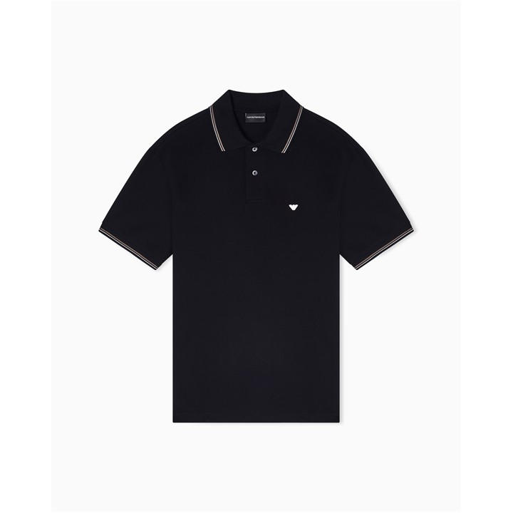Emporio Armani Men' Black Short Sleeve Polo Shirt in Size S, Sports Direct