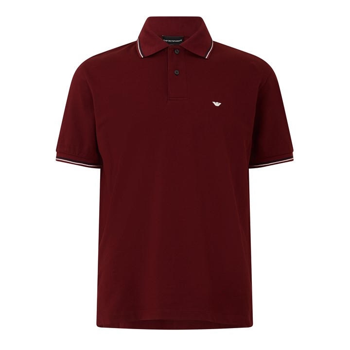 Emporio Armani Men's Red Short Sleeve Polo Shirt in Size L, Sports Direct