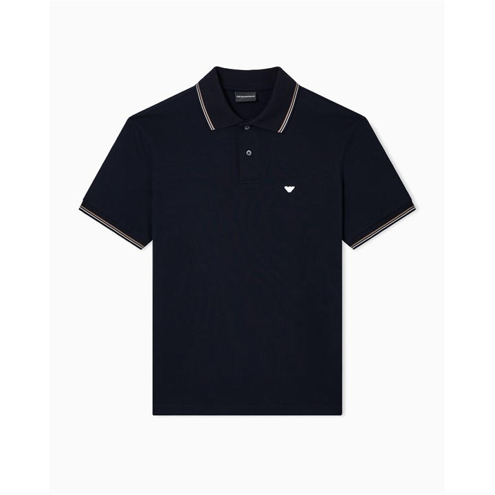 Emporio Armani Men' Blue Short Sleeve Polo Shirt in Size S, Sports Direct