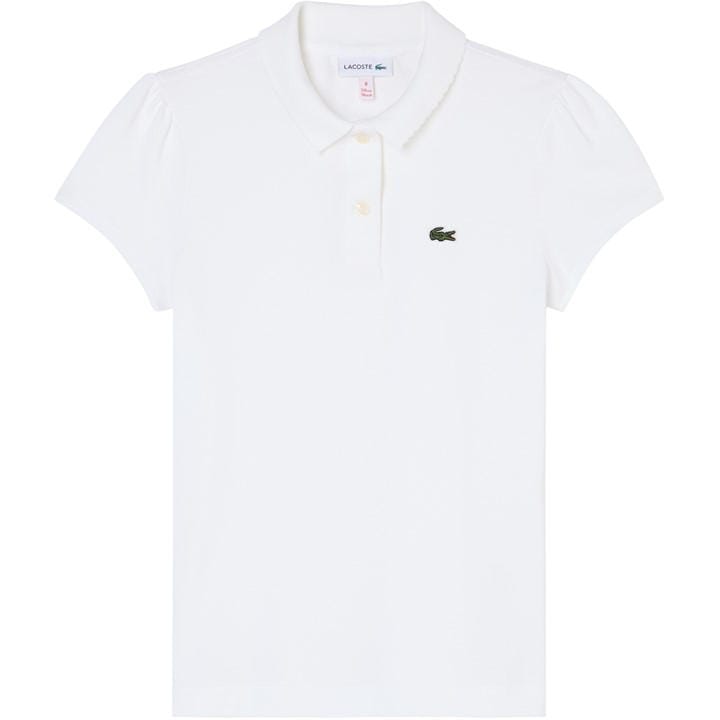 Lacoste Girls White Kids' Short Sleeve Polo Shirt in Size 11 - 12 Years, Sports Direct