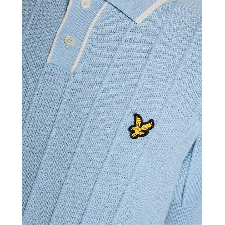 Lyle And Scott Men' Blue Short Sleeve Polo Shirt in Size S, Sports Direct