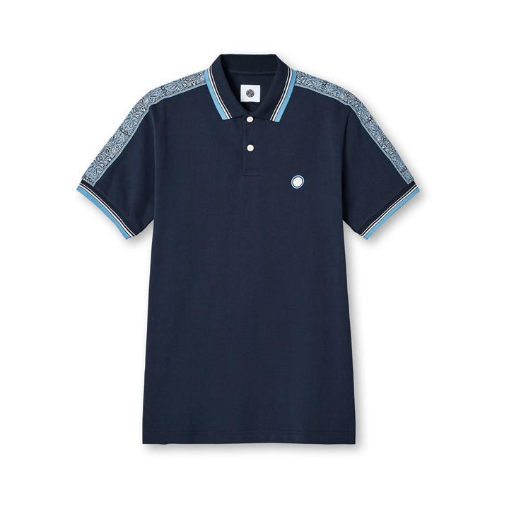 Pretty Green Men's Blue Eclipse Tape Short-Sleeve Polo Shirt in Size M, Sports Direct