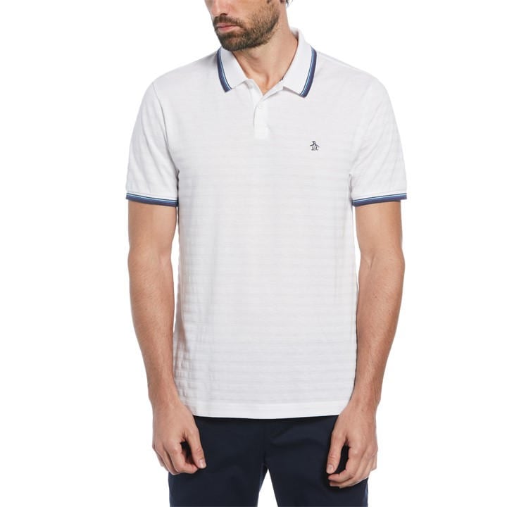 Original Penguin Men' White Cotton Solid Short Sleeve Polo Shirt in Size S, Sports Direct