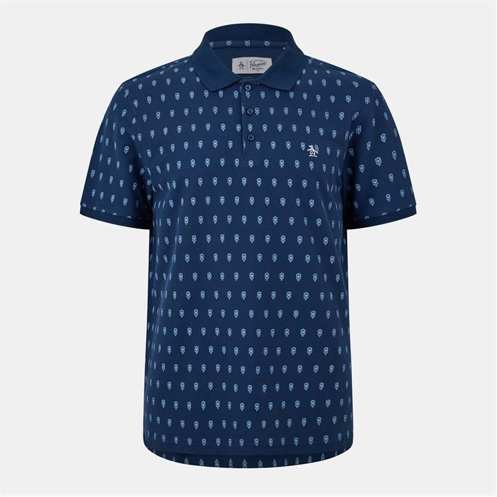 Original Penguin Men's Blue Minimal Short Sleeve Polo Shirt in Size M, Sports Direct