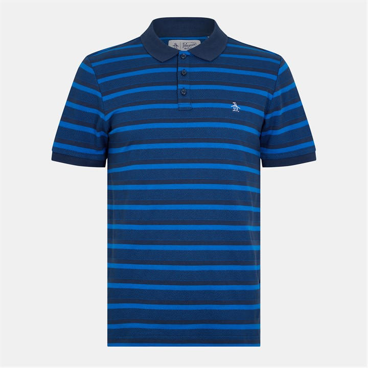 Original Penguin Men's Blue Classic Fit Short Sleeve Polo Shirt in Size M, Sports Direct