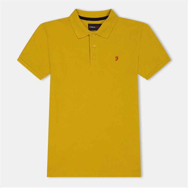 Farah  Kids Yellow Bugsworth Short Sleeve Polo Shirt in Size 9 - 10 Years, Sports Direct