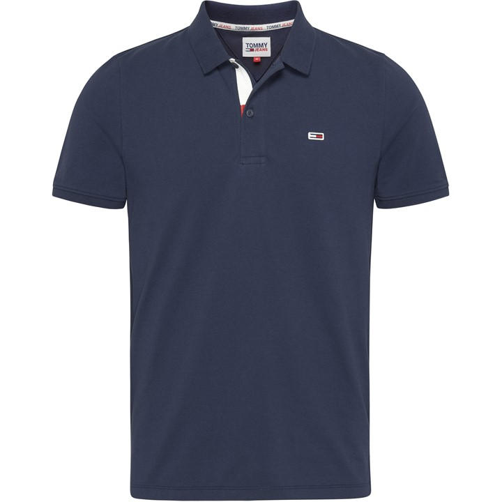 Tommy Jeans Men's Blue Slim Short-Sleeve Polo Shirt in Size 2XL, Sports Direct