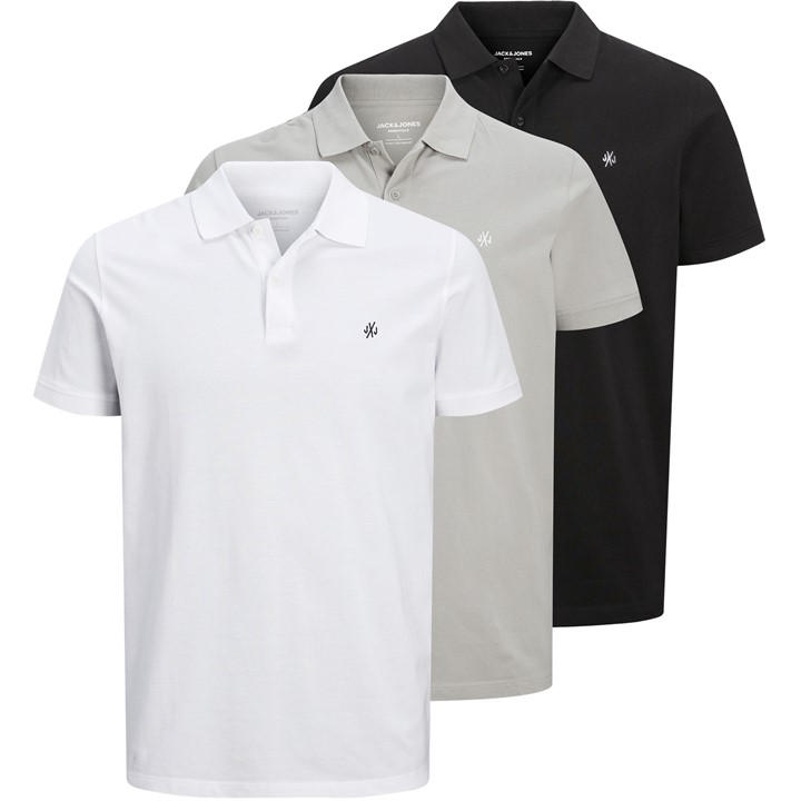 Jack And Jones Men's Multi 3-Pack Short Sleeve Polo Shirt Small