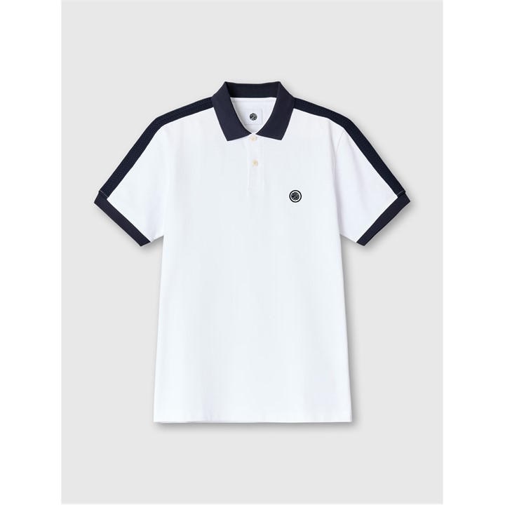 Pretty Green Men' White Pg Denton Short-Sleeve Polo Shirt in Size S, Sports Direct